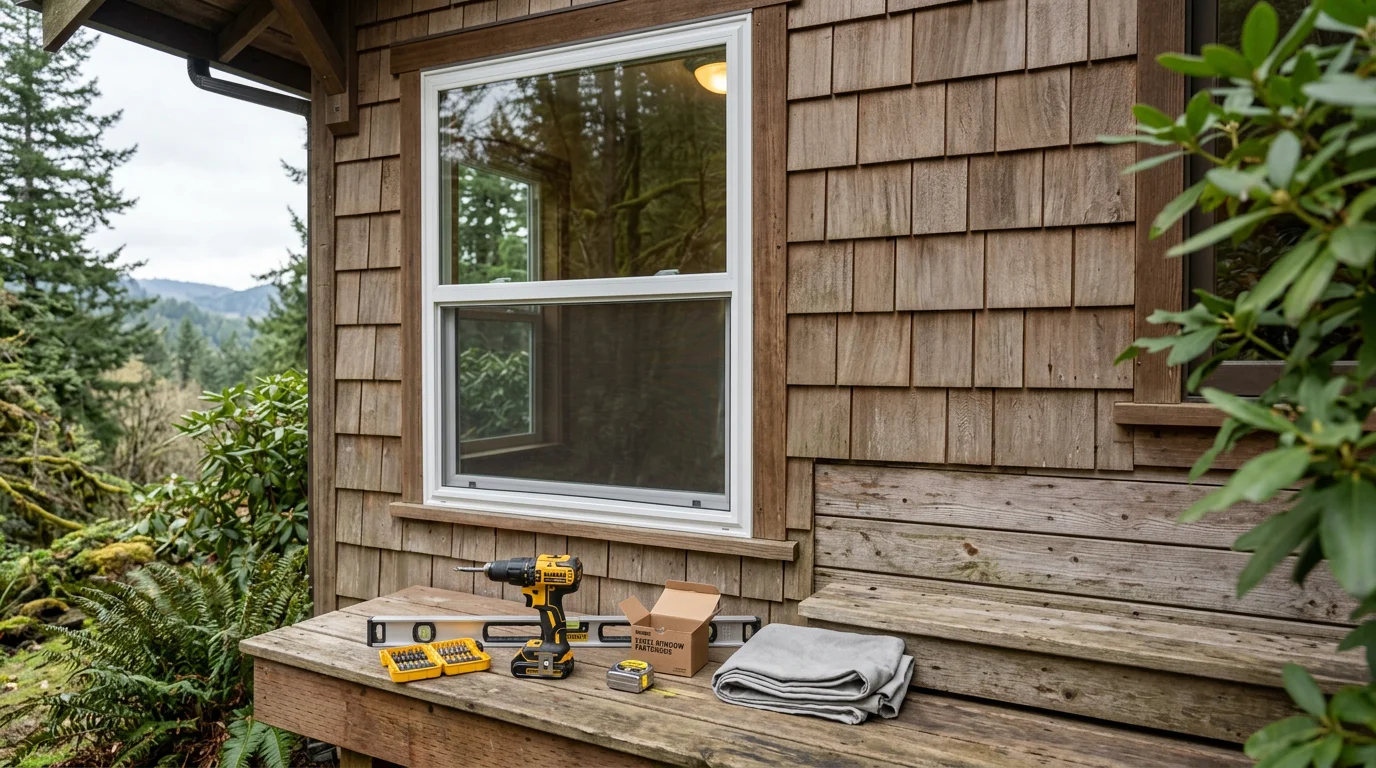Double pane windows displayed for a home replacement project in Ridgefield, WA